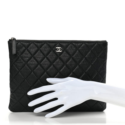 Chanel Woven Lambskin Quilted Medium Cosmetic Case Black 2 of 12