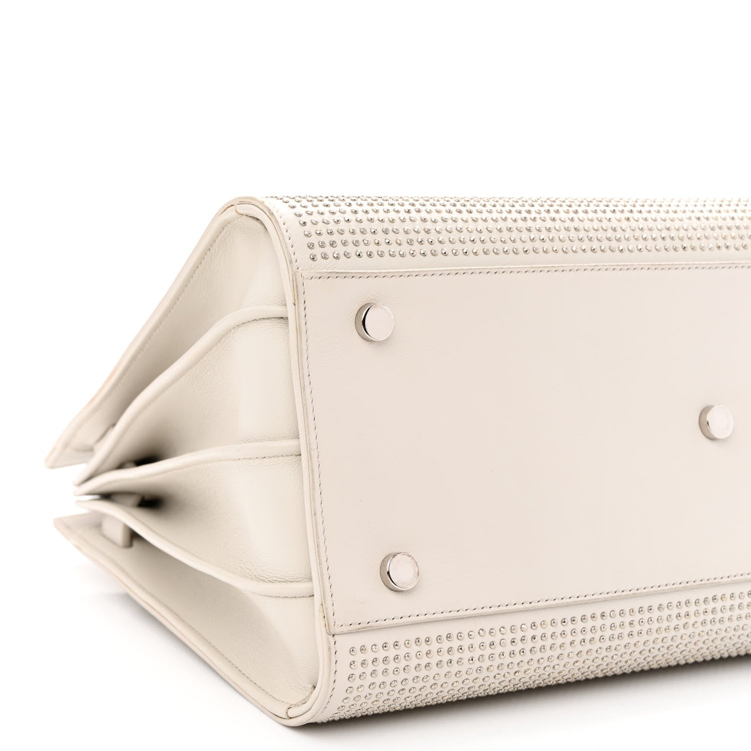 Saint Laurent Calfskin Studded Small Sac De Jour White 9 of 20