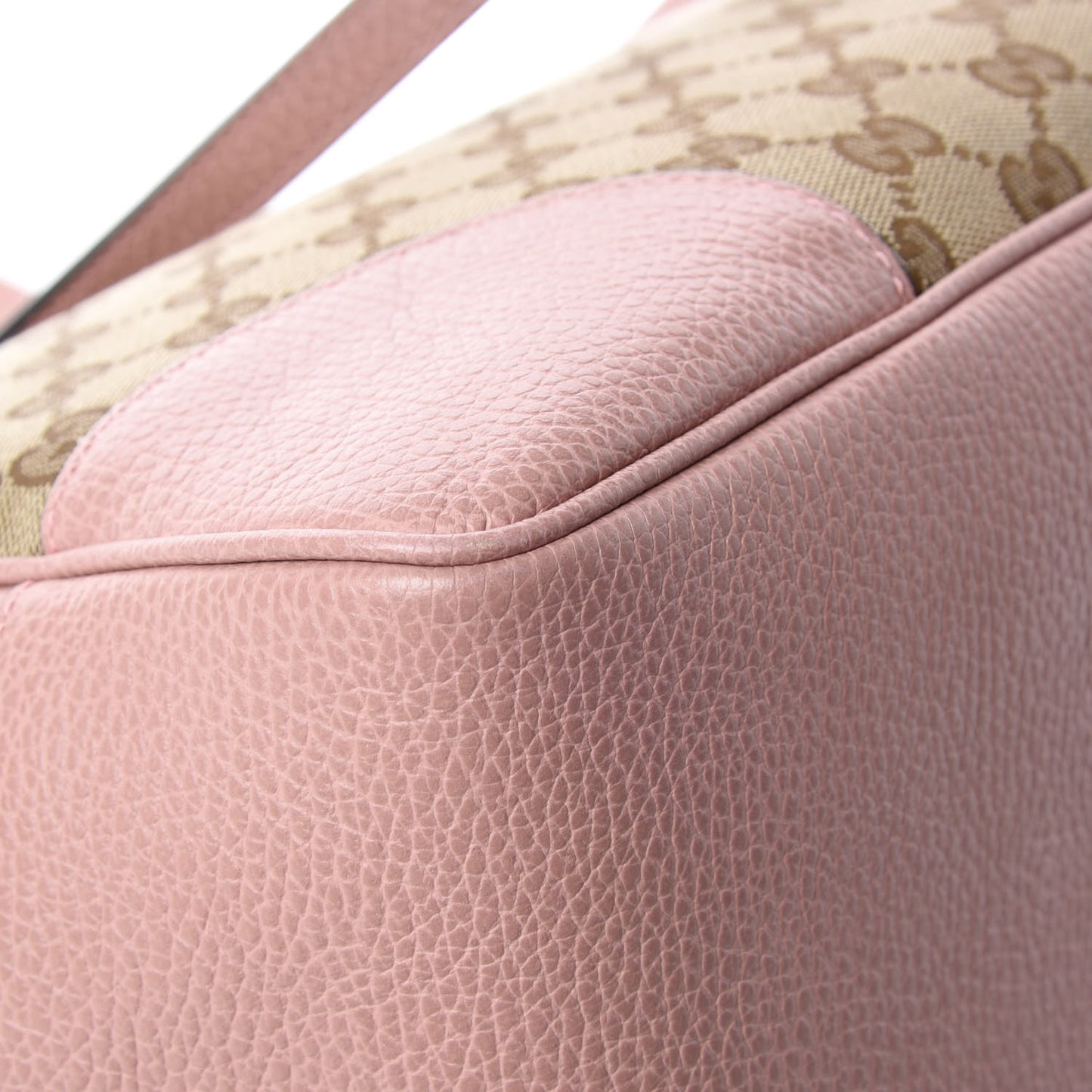 Monogram Bree Zippered Tote Beige Soft Pink