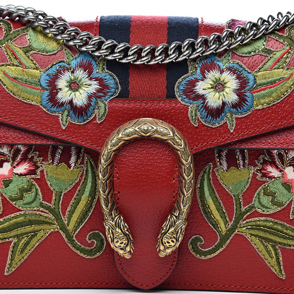 Gucci Calfskin Web Floral Embroidered Small Dionysus Shoulder Bag Hibiscus Red 12 of 12
