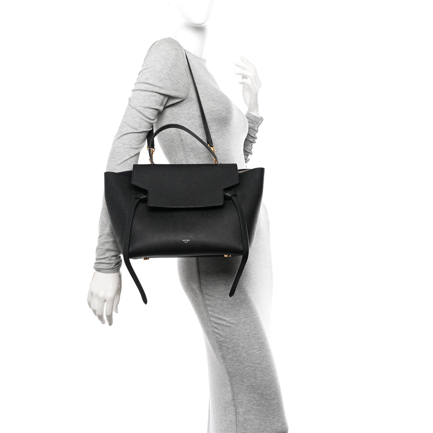 Grained Calfskin Mini Belt Bag Black