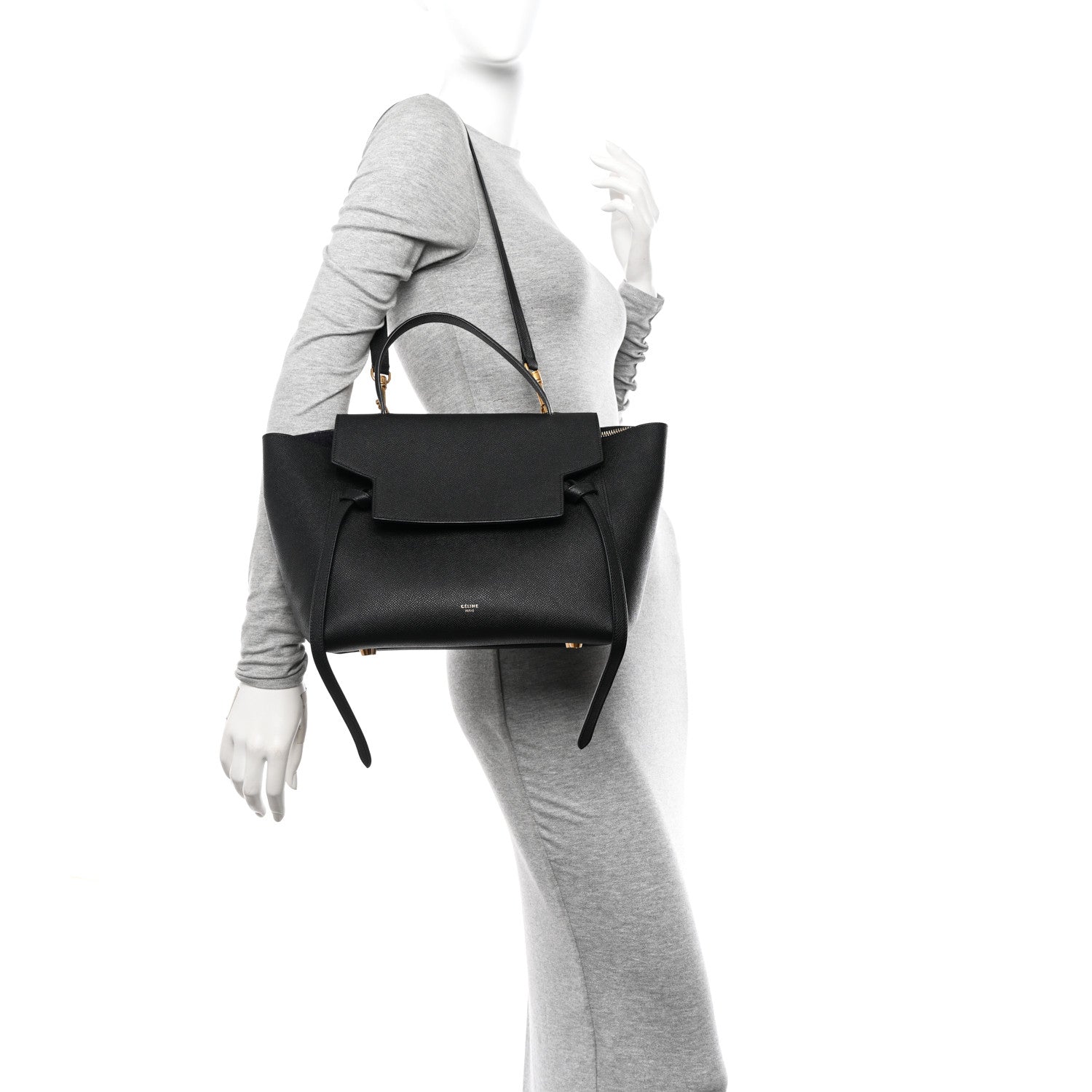 Celine Grained Calfskin Mini Belt Bag Black 2 of 10