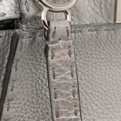 Fendi Cuoio Romano Lux Selleria Mini Peekaboo Iconic Satchel Argento 12 of 15