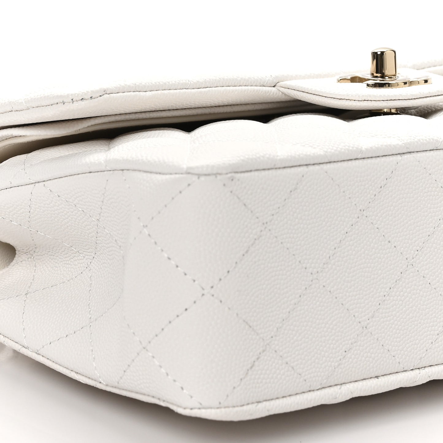 Caviar Quilted Small Double Flap White