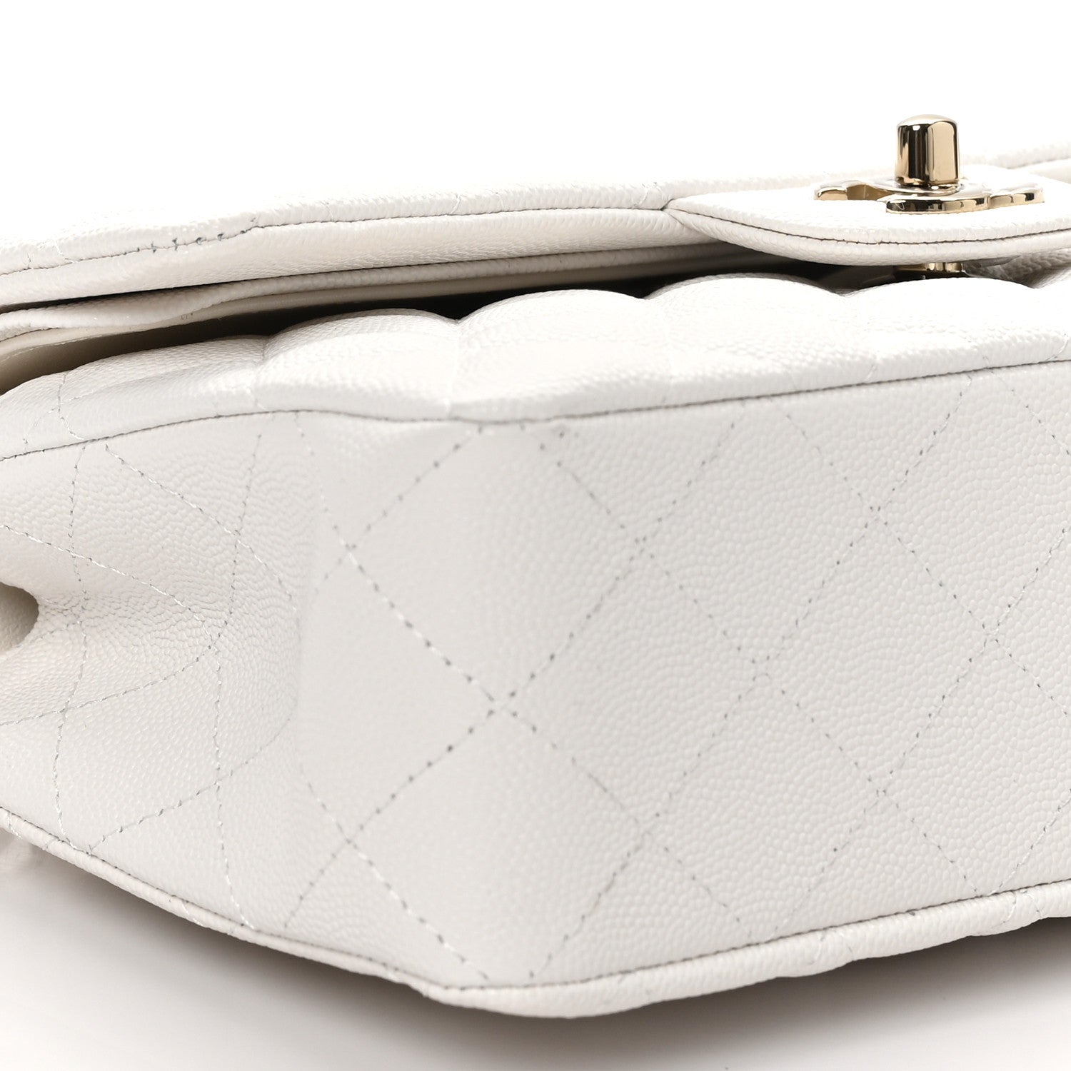 Chanel Caviar Quilted Small Double Flap White 9 of 10