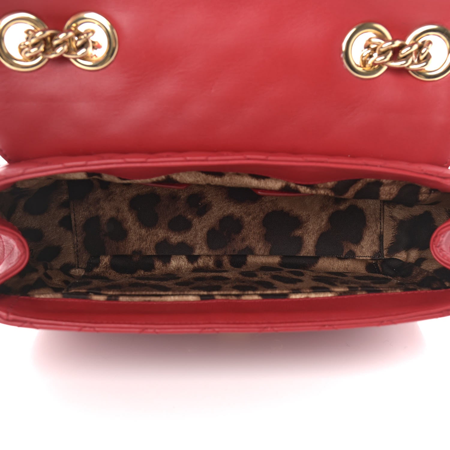 Dolce & Gabbana Lambskin Watersnake Embellished Lucia Shoulder Bag Red 5 of 19