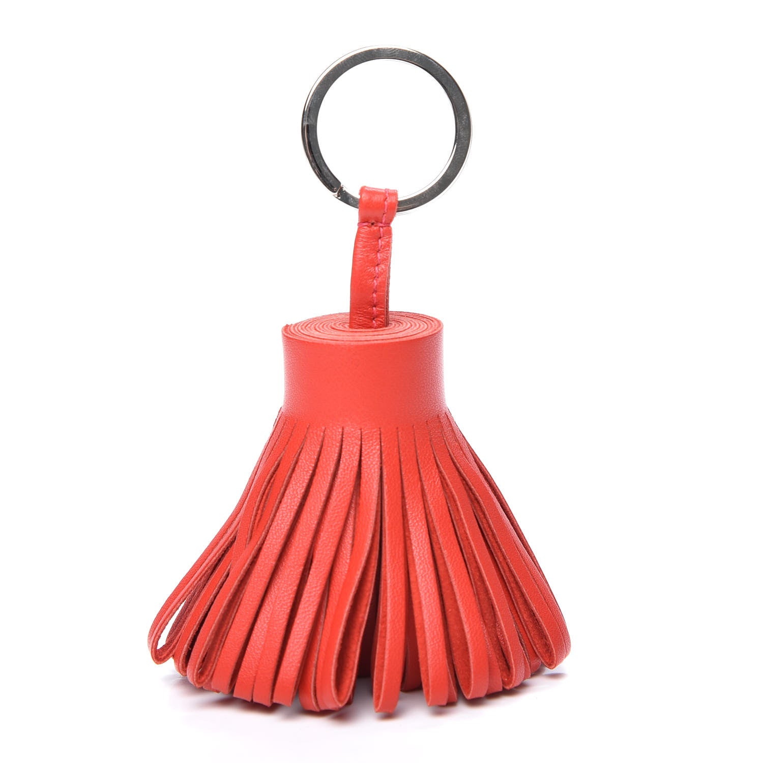 Hermes Lambskin Carmen Tassel Key Holder Rouge Indienne 2 of 3