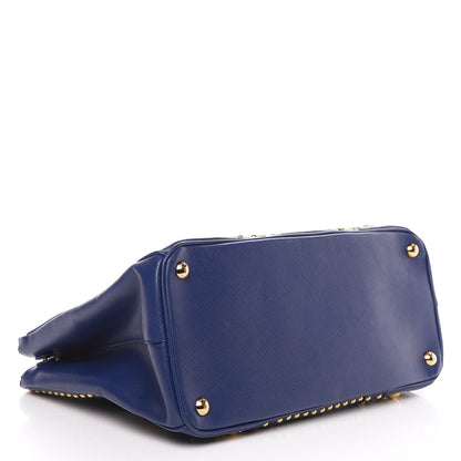 Prada Saffiano Studded Medium Double Zip Tote Bluette 3 of 7