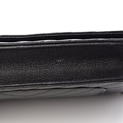 Chanel Caviar Chevron Quilted Wallet On Chain WOC Black 11 of 13