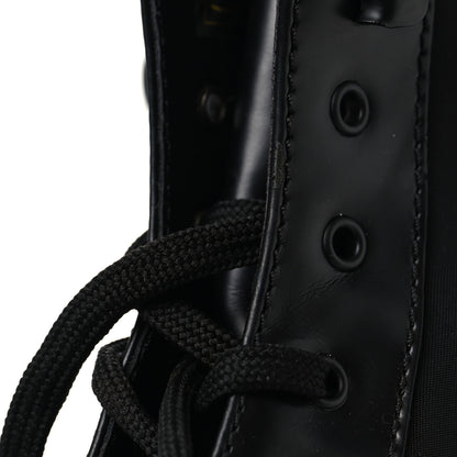 Prada Spazzolato Rois Nylon Metal Triangle Logo Monolith Pouch Pocket 55mm Boots 38.5 Black 10 of 10