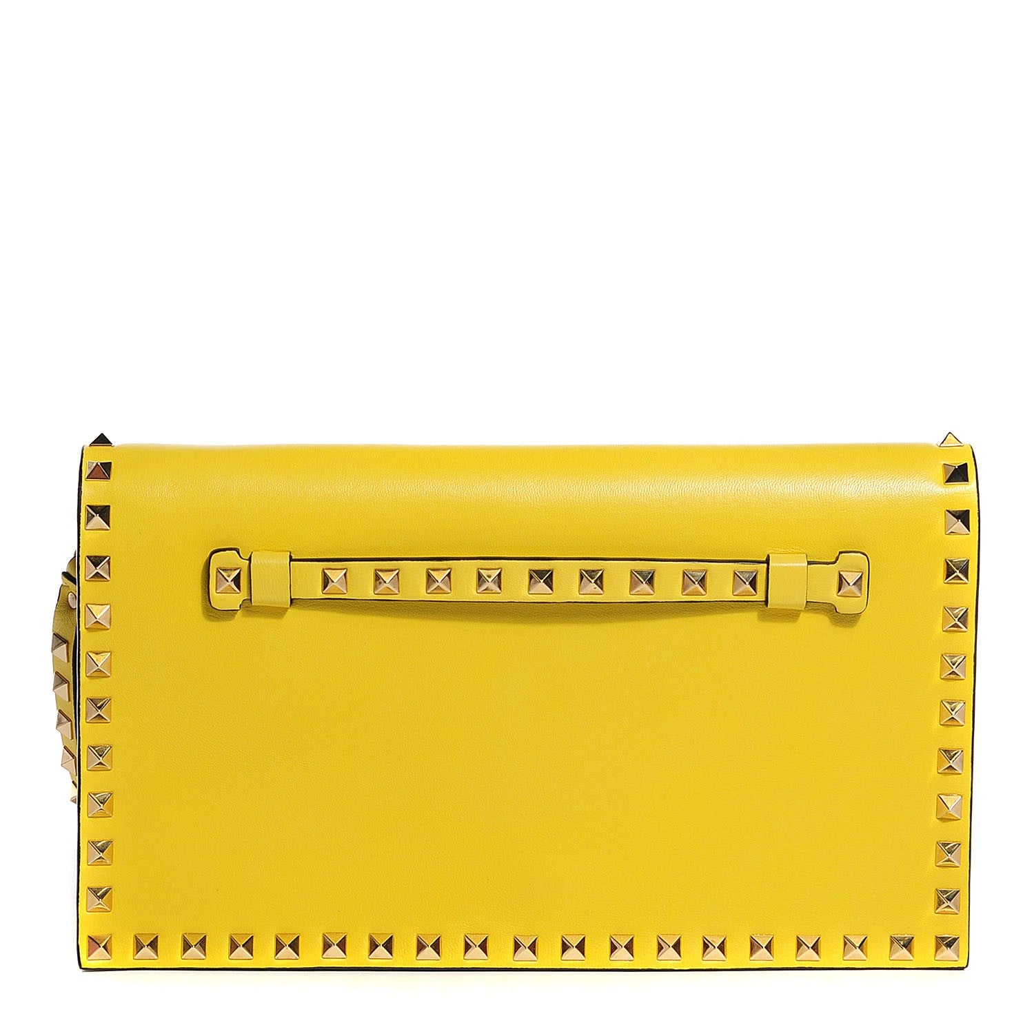 Valentino Garavani Nappa Rockstud Wristlet Clutch Naples Yellow 1 of 7