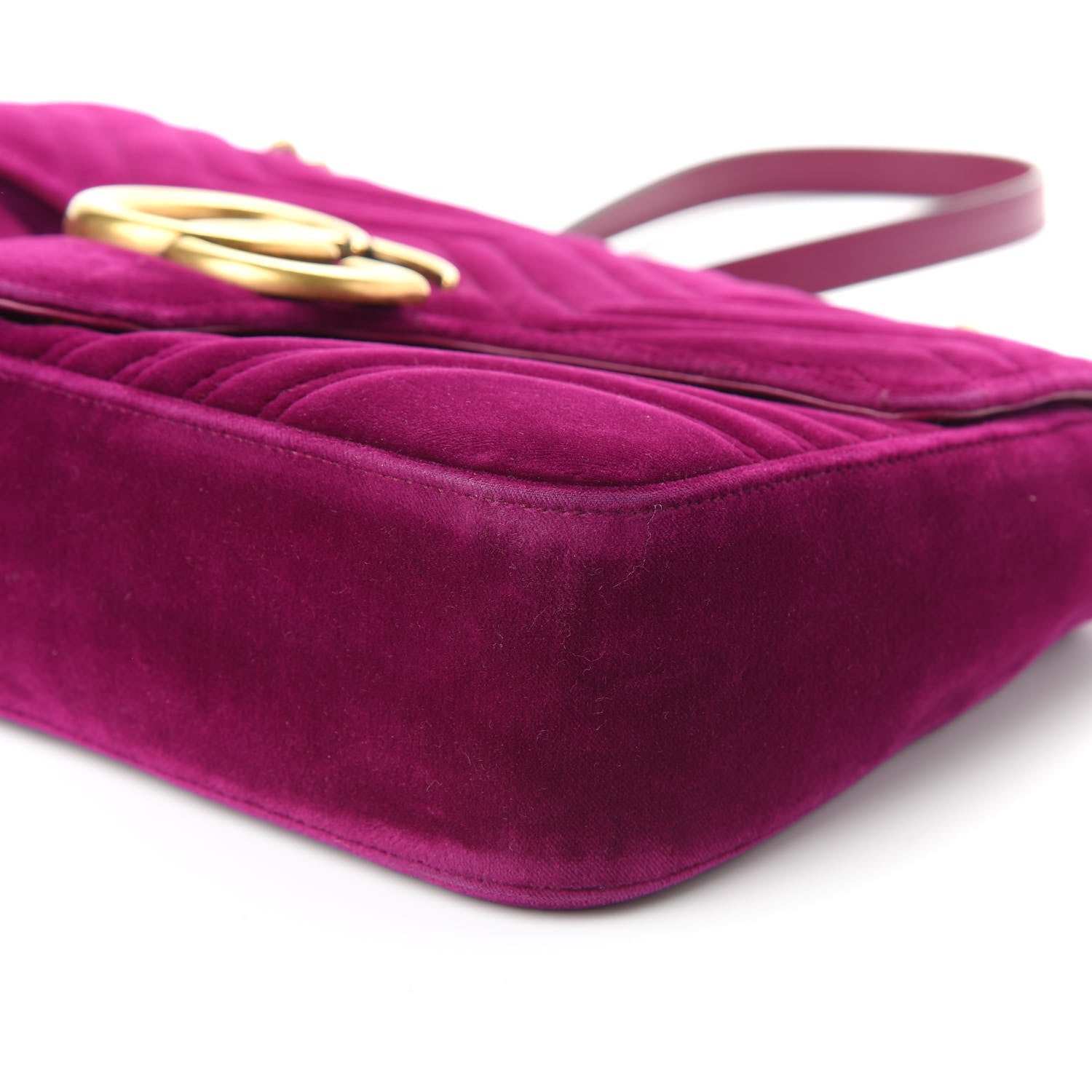 Gucci Velvet Matelasse Medium GG Marmont Shoulder Bag Rubin 13 of 25
