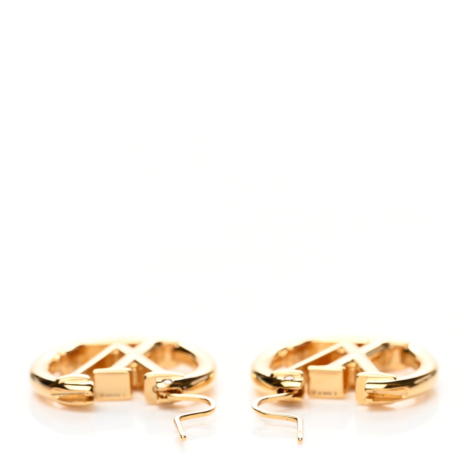 Louis Vuitton Metal Small Louise Hoop Earrings Gold 3 of 4