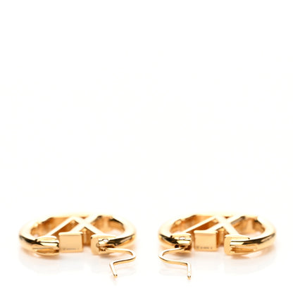 Louis Vuitton Metal Small Louise Hoop Earrings Gold 3 of 4