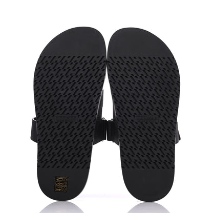 Hermes Epsom Mens Chypre Sandals 41 Black 5 of 9
