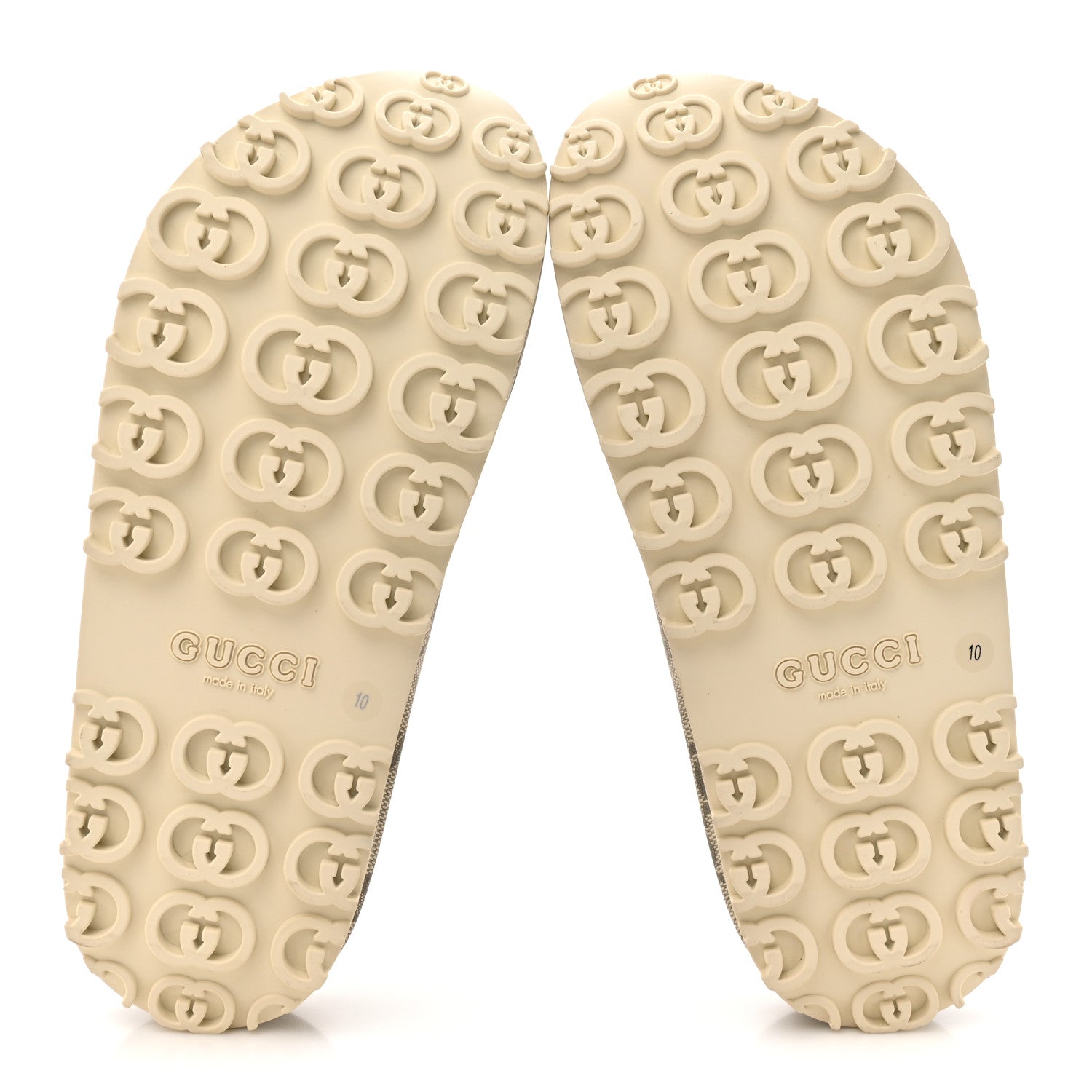 Gucci Cubic Rubber GG Monogram Mens Interlocking G Platform 42mm Slide Sandals 10 Beige Ebony 6 of 10