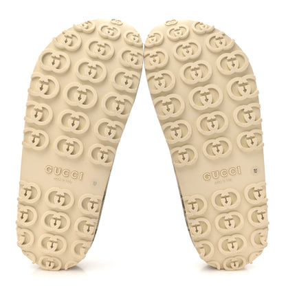 Gucci Cubic Rubber GG Monogram Mens Interlocking G Platform 42mm Slide Sandals 10 Beige Ebony 6 of 10