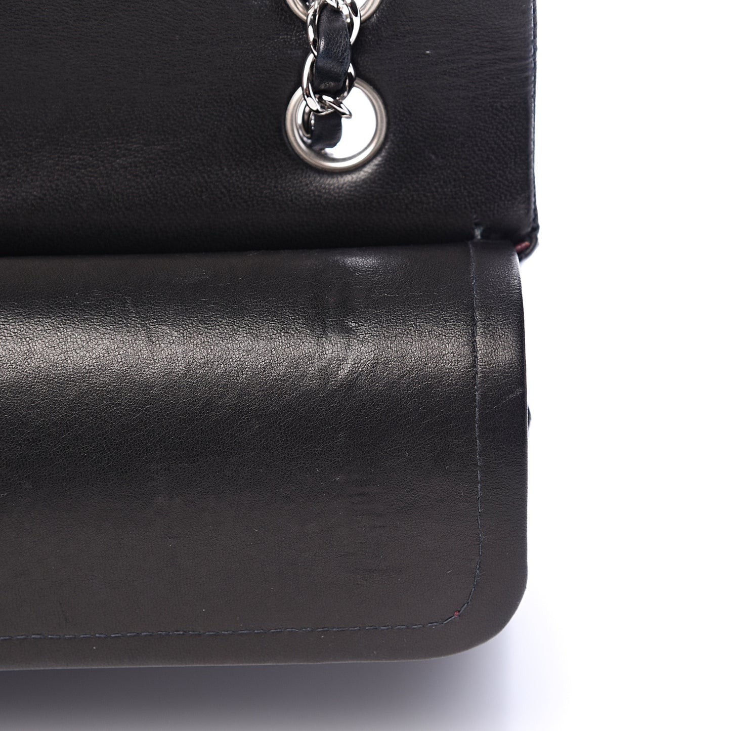 Lambskin Quilted Medium Double Flap Black