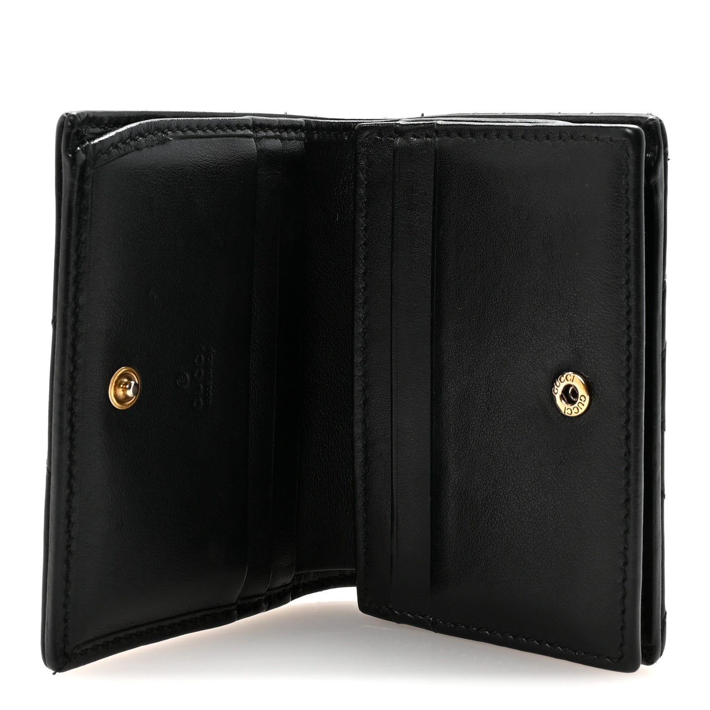 Calfskin Matelasse GG Marmont Card Case Wallet Black