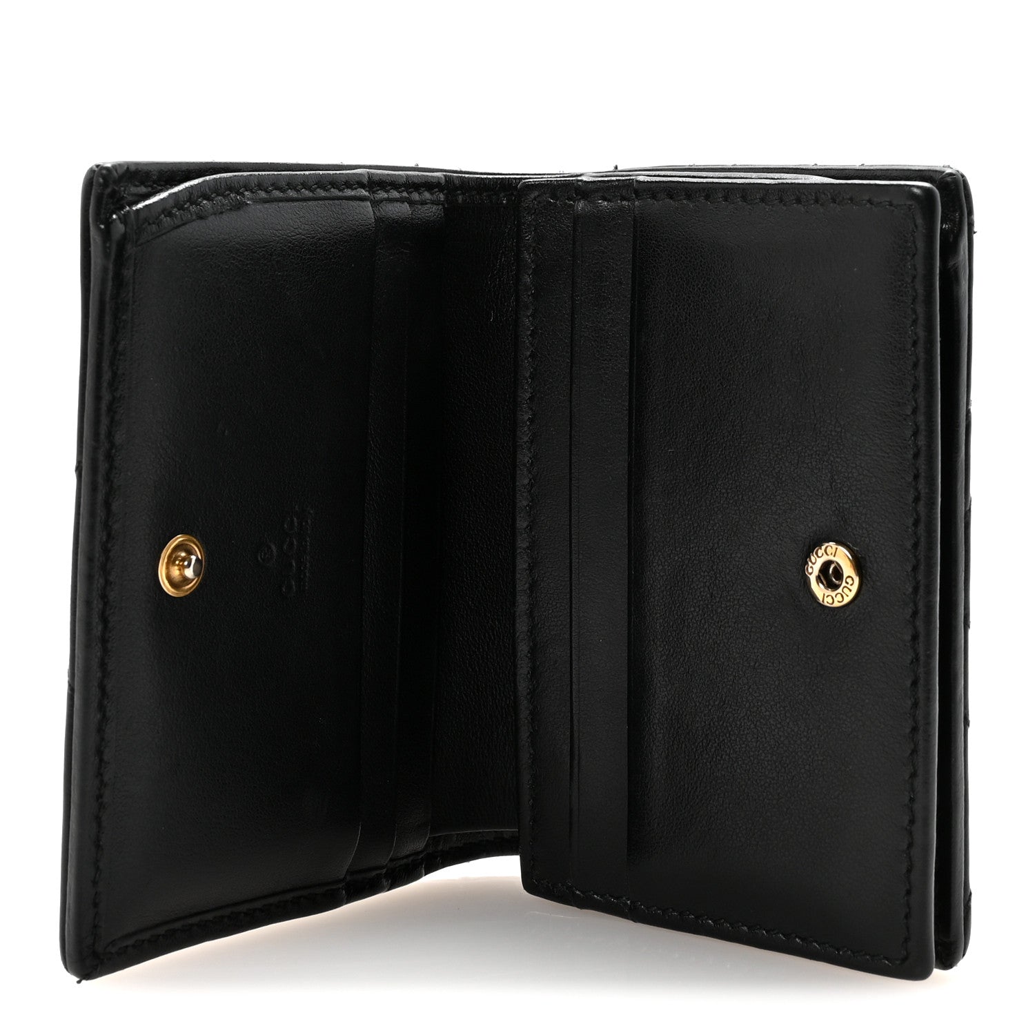 Gucci Calfskin Matelasse GG Marmont Card Case Wallet Black 5 of 7