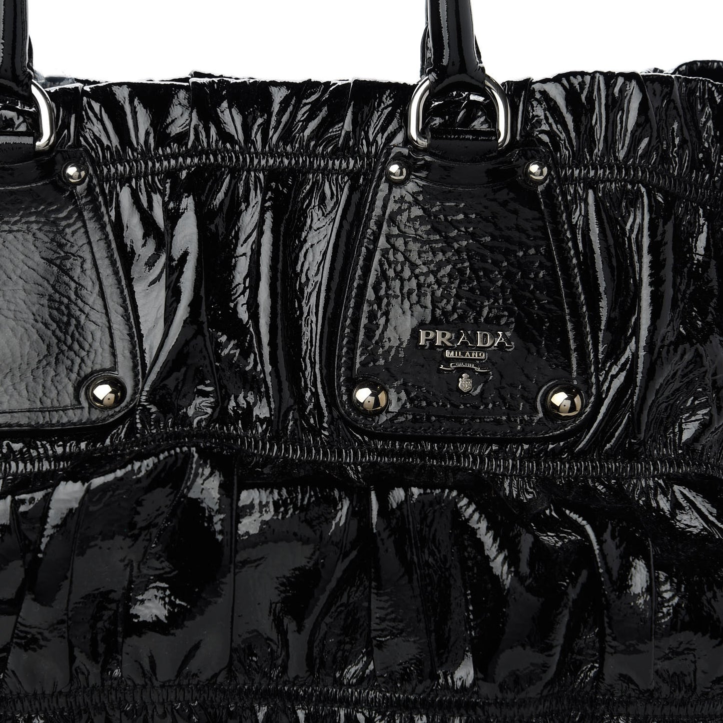 Vernice Gaufre Tote Black