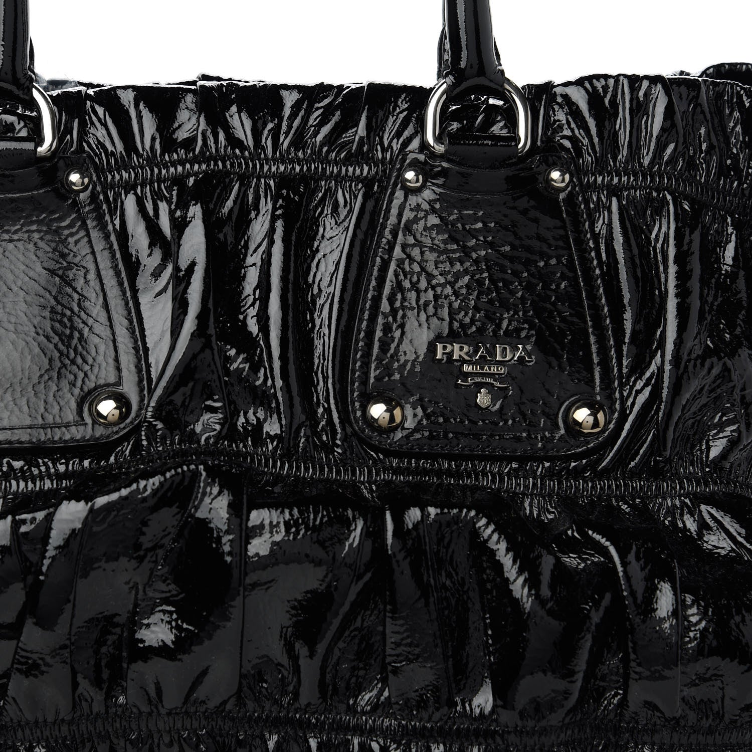 Prada Vernice Gaufre Tote Black 10 of 10