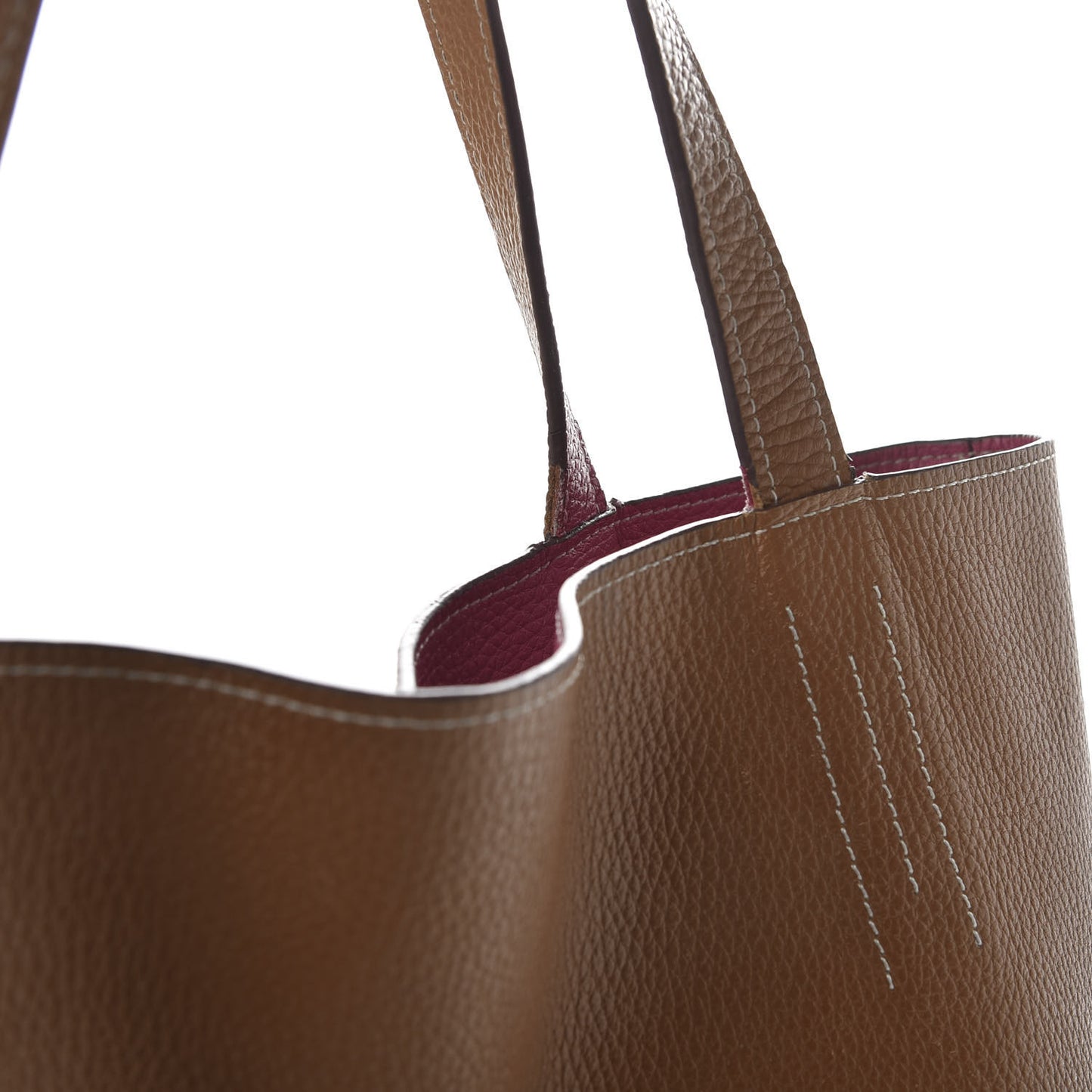 Taurillon Clemence Double Sens 45 Reversible Tote Marron D'Inde Tosca