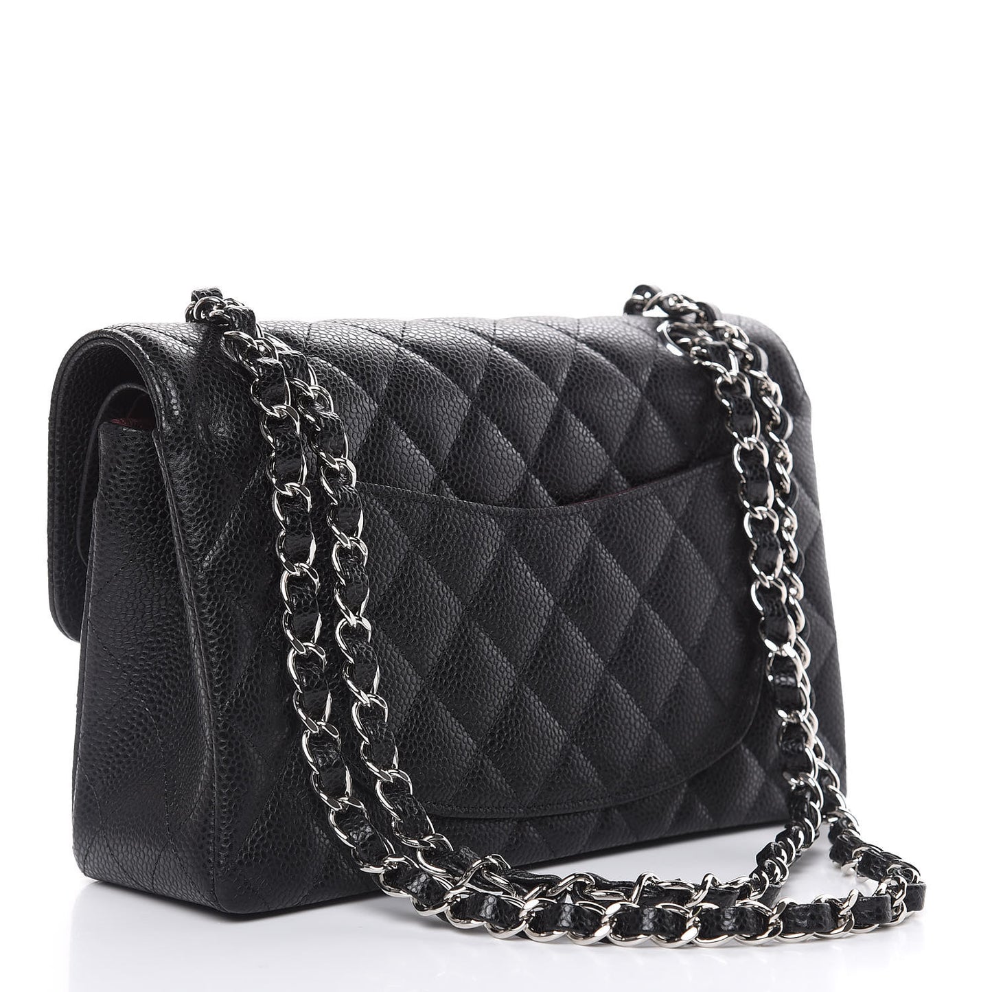 Caviar Quilted Small Double Flap Black