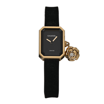 Chanel 18K Yellow Gold Rubber Diamond 15mm Premiere Camelia Quartz Watch 1 of 4
