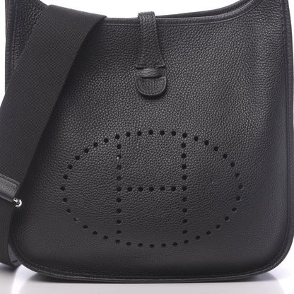 Hermes Taurillon Clemence Evelyne III PM Black 10 of 11