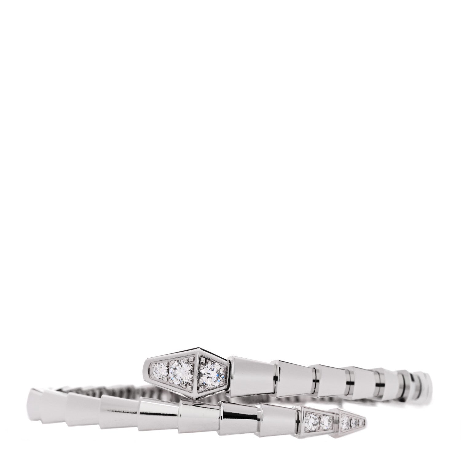 Bulgari 18K White Gold Diamond Serpenti Viper Bracelet 15 1 of 4