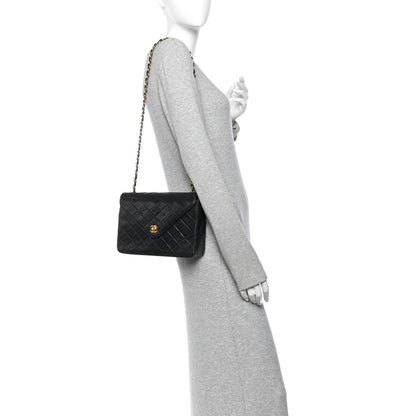 Chanel Lambskin Diamond Stitch Envelope Single Flap Black 2 of 9