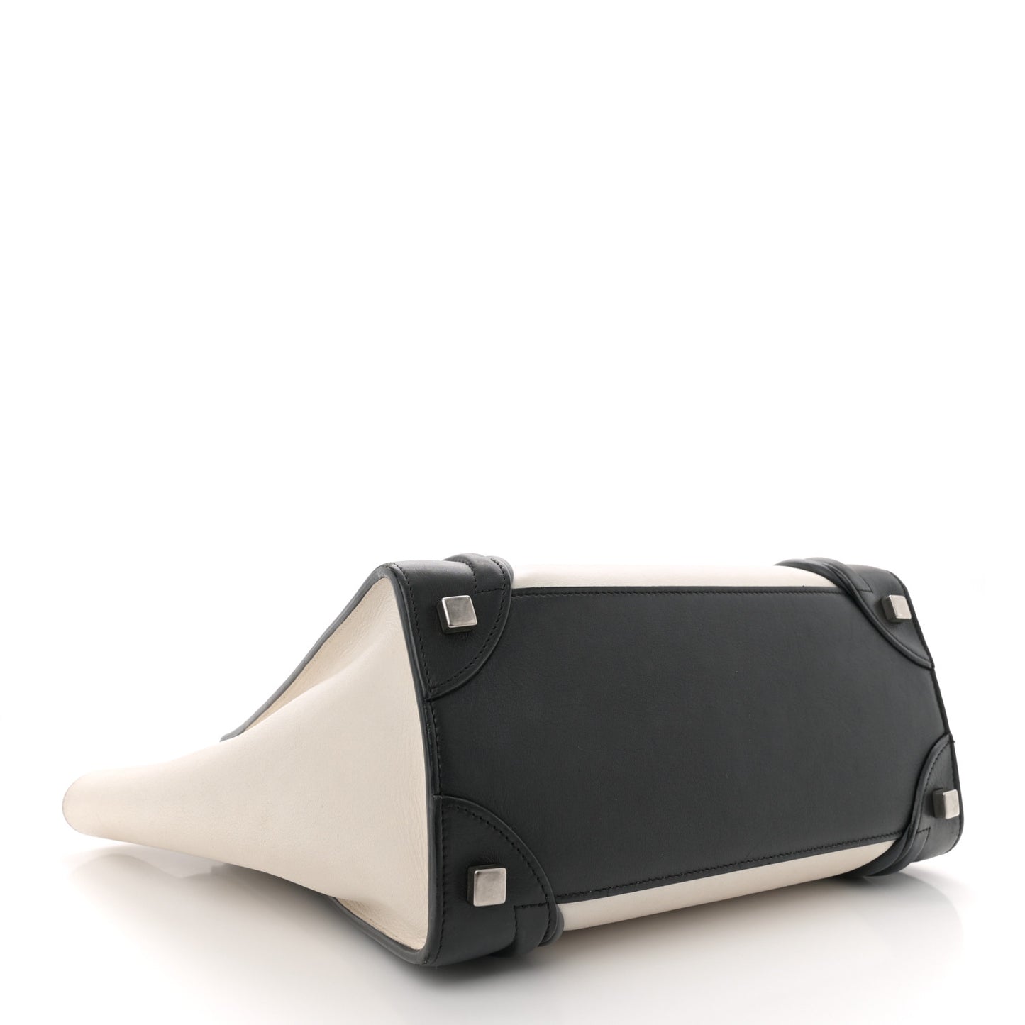 Smooth Calfskin Micro Bi-Color Luggage Black White