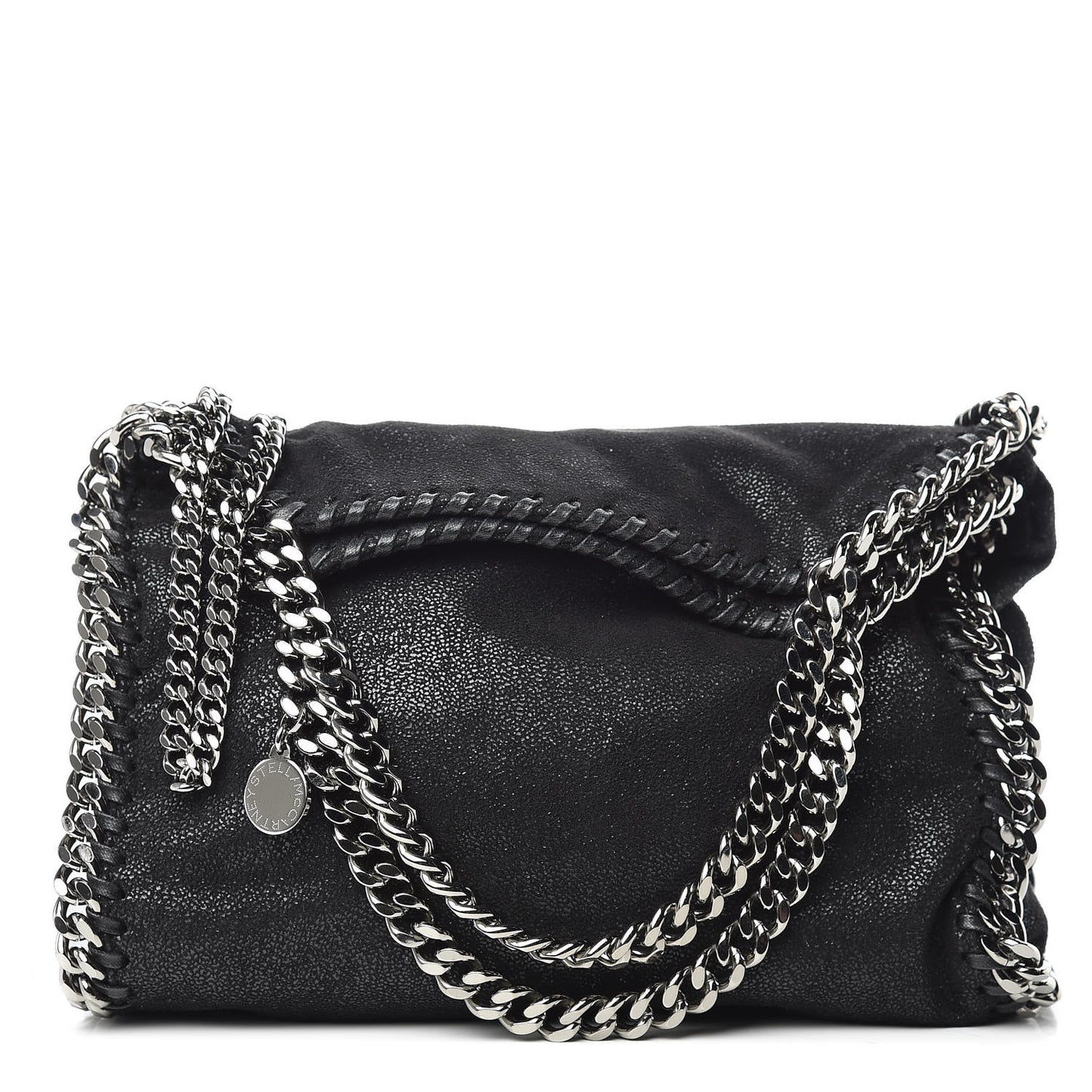 Shaggy Deer Mini Falabella Fold Over Tote Black