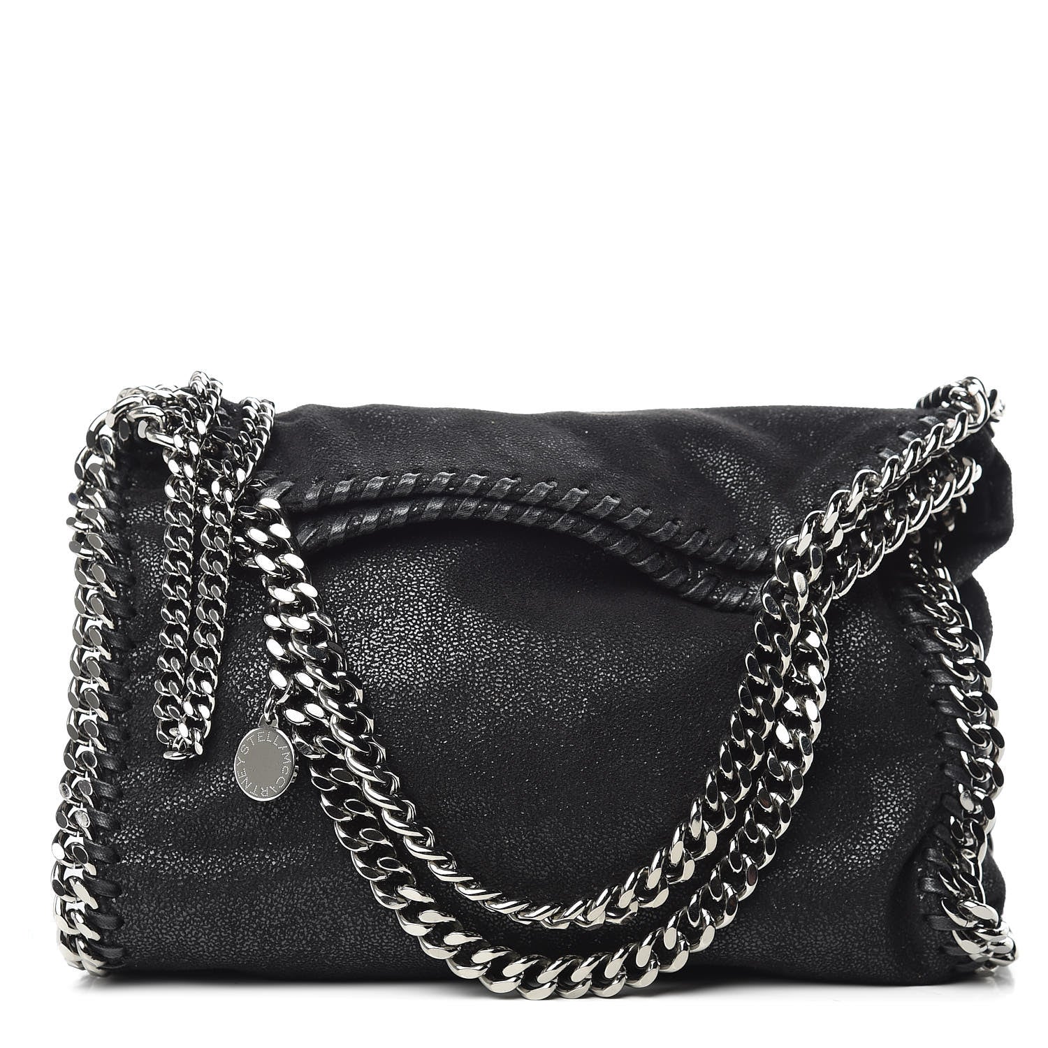 Stella McCartney Shaggy Deer Mini Falabella Fold Over Tote Black 1 of 10