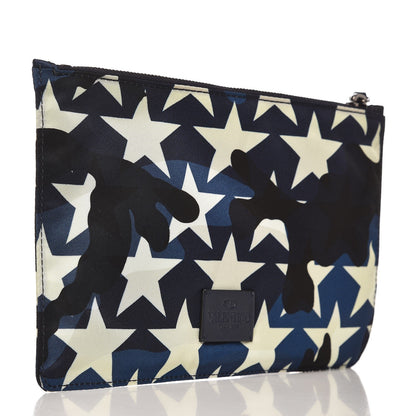 Valentino Garavani Nylon Camustars Medium Zip Pouch Marine Light Ivory 3 of 6