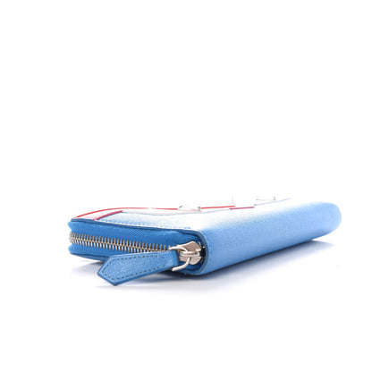 Fendi Vitello Elite Crystal Eye Monster Zip Around Wallet Royal Blue Papavero Multicolor 4 of 6