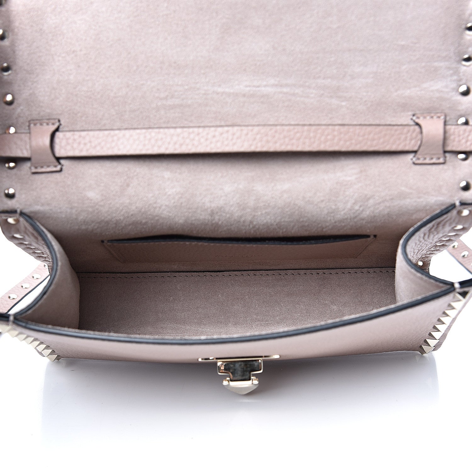 Valentino Garavani Pebbled Calfskin Medium Rockstud Flip Lock Crossbody Bag Poudre 4 of 8