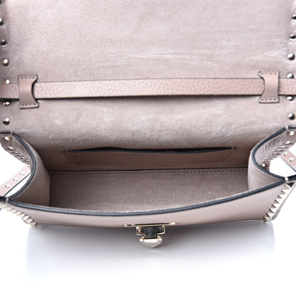 Valentino Garavani Pebbled Calfskin Medium Rockstud Flip Lock Crossbody Bag Poudre 4 of 8