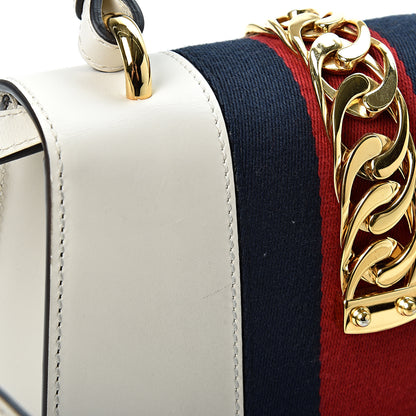 Gucci Calfskin Mini Sylvie Top Handle Bag White 9 of 12