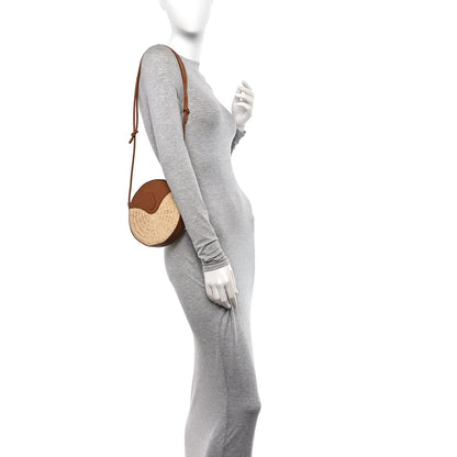 Saint Laurent Raffia Round Camera Bag Beige Naturel 2 of 9