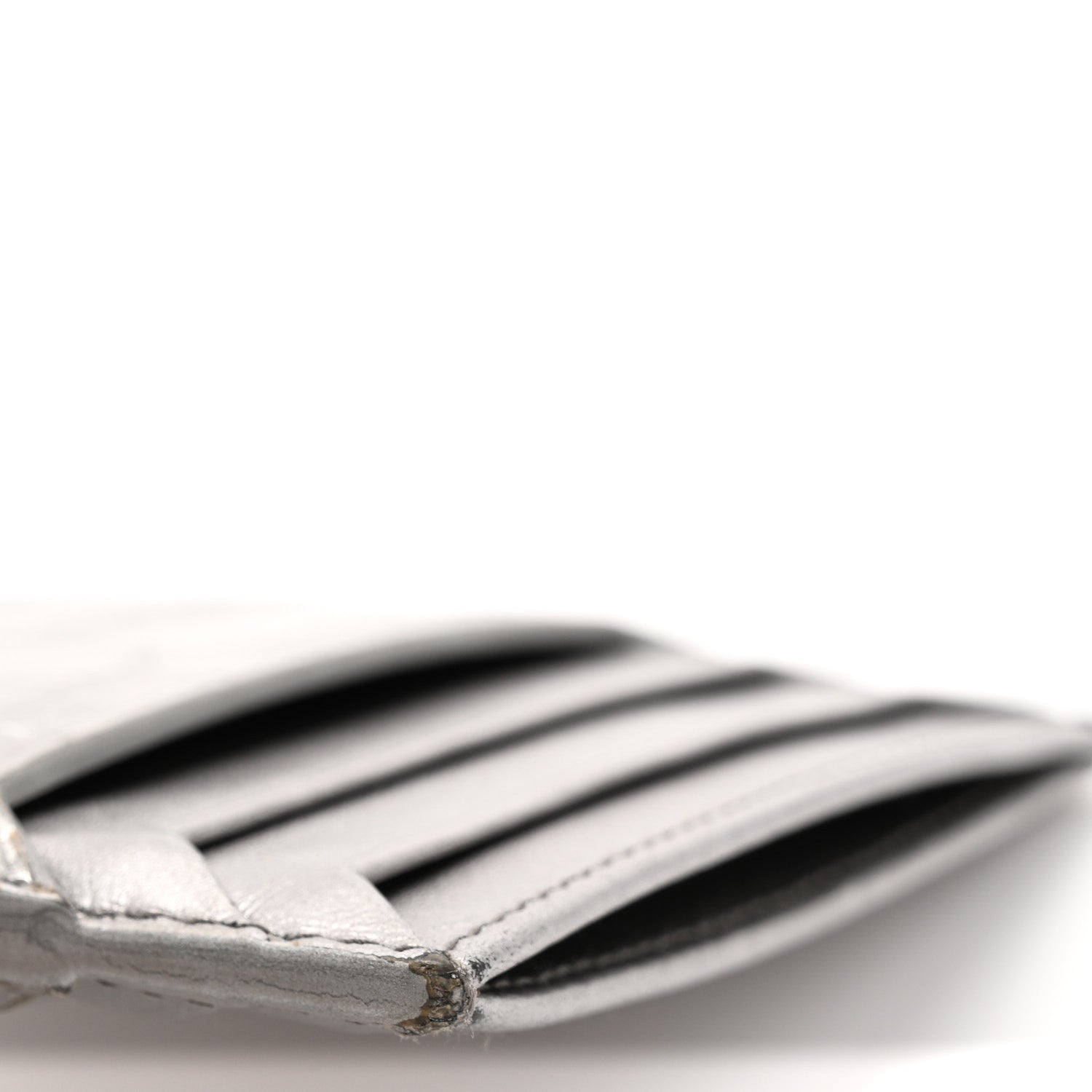 Miu Miu Crocodile Embossed Card Holder Silver 9 of 12