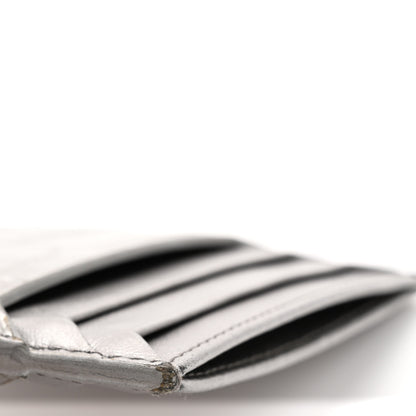 Miu Miu Crocodile Embossed Card Holder Silver 9 of 12