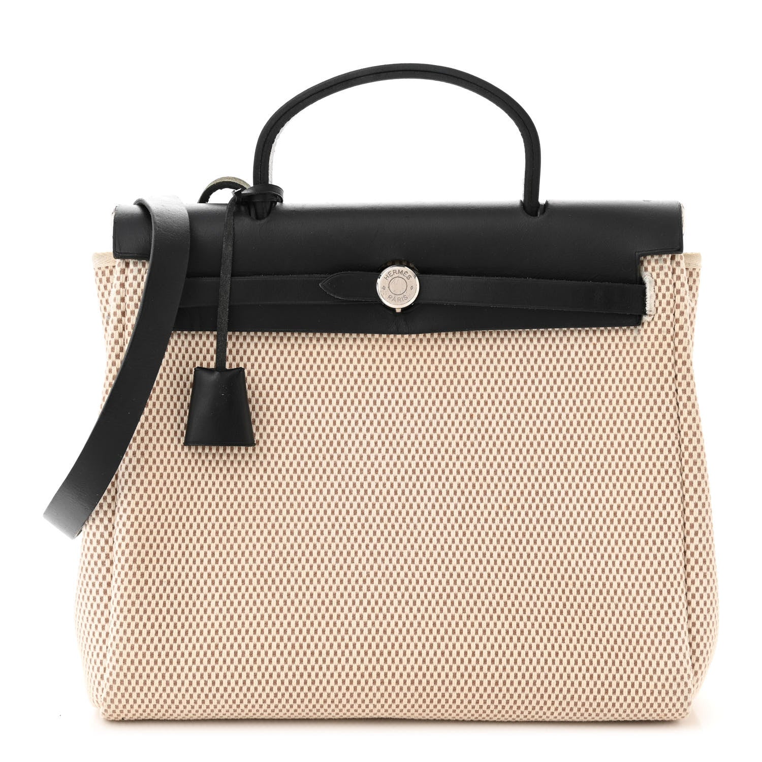 Hermes Vache Hunter Criss Viking Herbag Zip Retourne PM 31 Natural Black 1 of 13