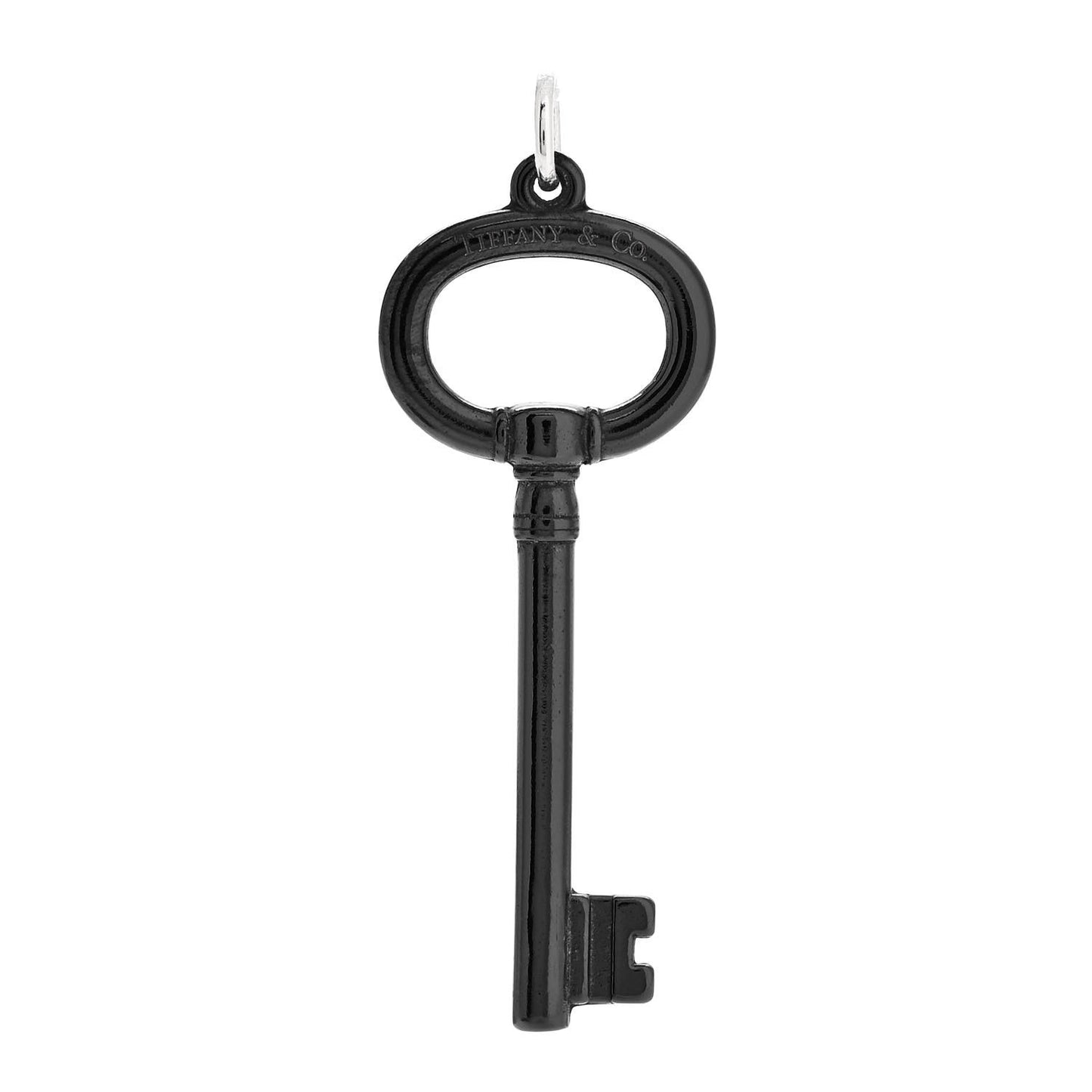 Black Titanium Oval Key Pendant