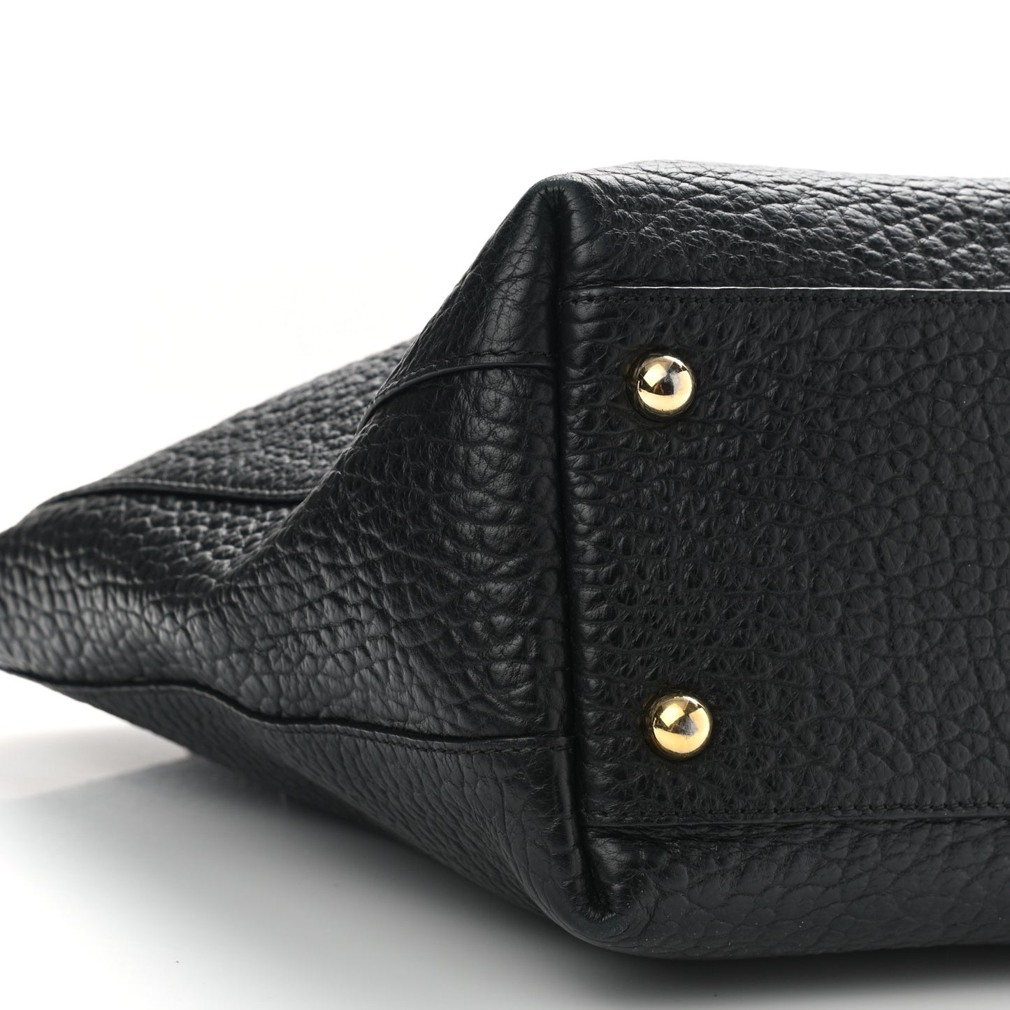 Signature Grain Calfskin Medium Welburn Tote Black