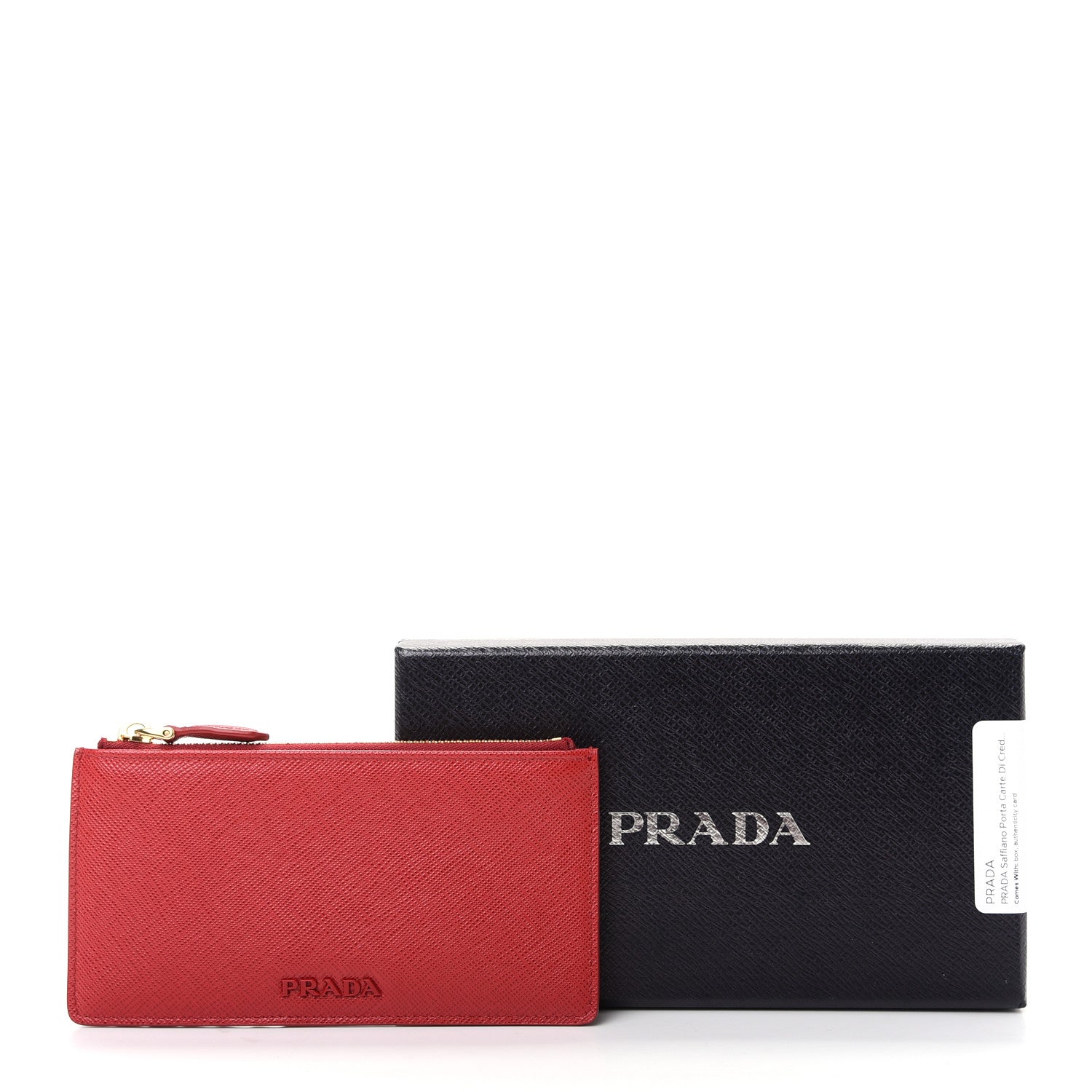 Prada Saffiano Zip Card Holder Fuoco Petalo 8 of 8