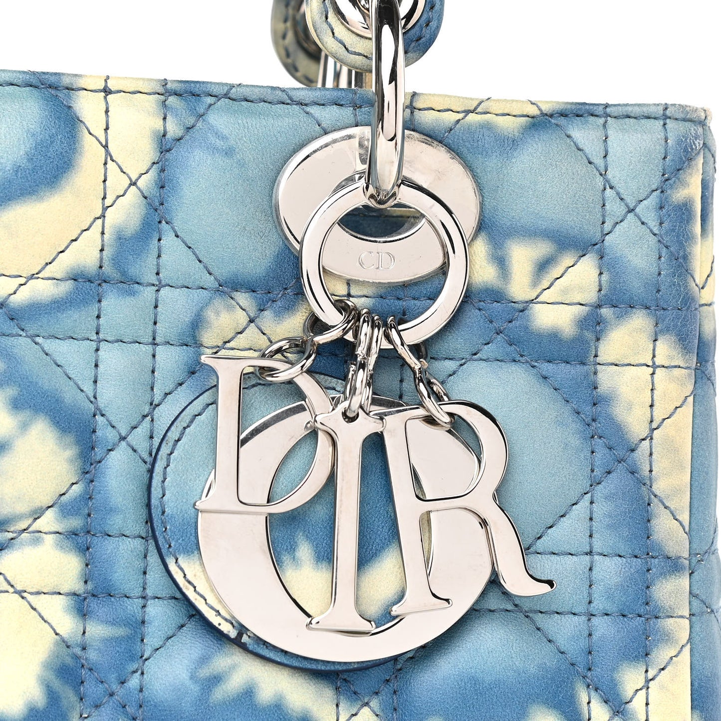 Tie Dye Lambskin Cannage Medium Lady Dior Blue