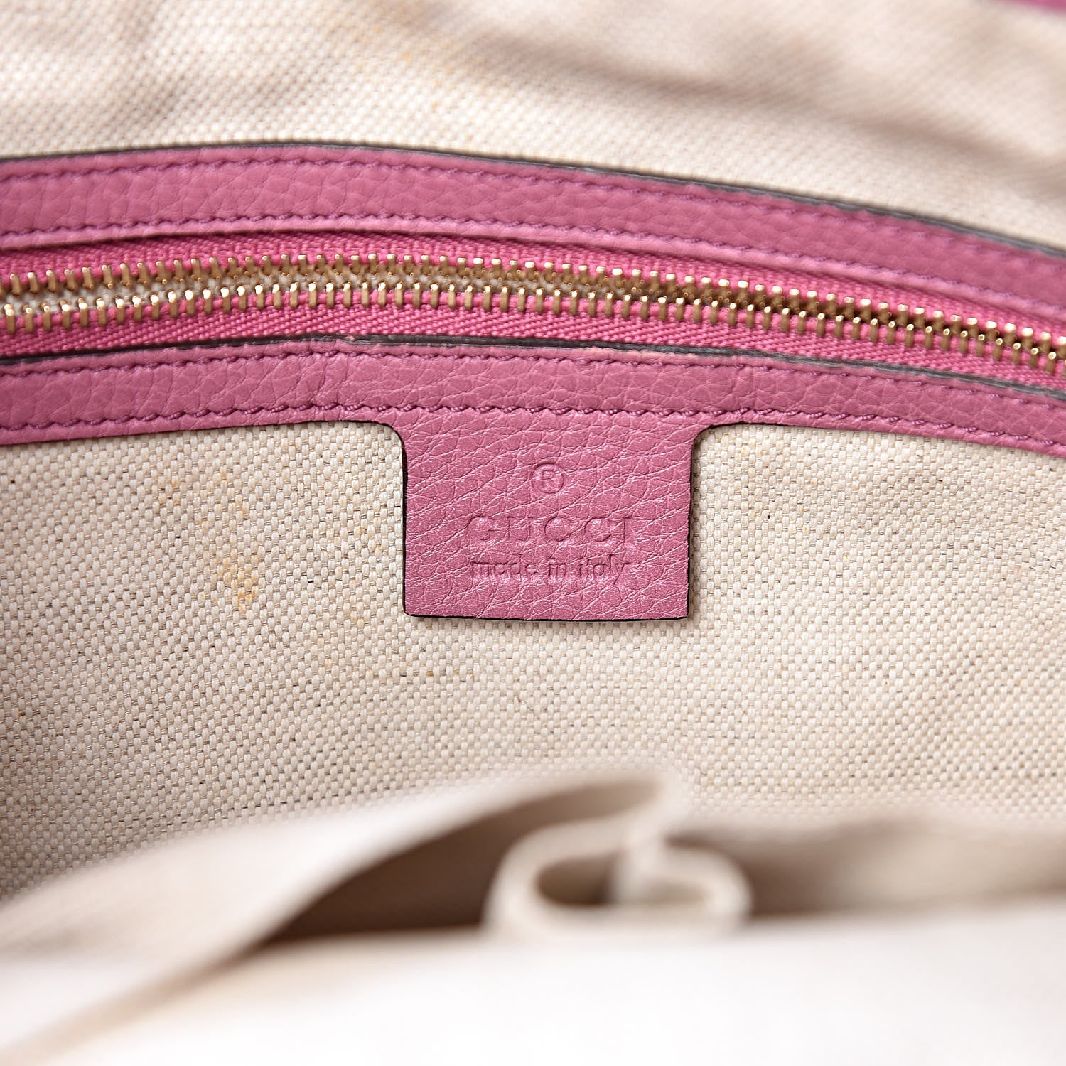 Gucci Pebbled Calfskin Small Soho Top Handle Bag Fresia Rose 6 of 11
