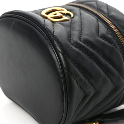 Gucci Calfskin Matelasse Mini GG Marmont Round Backpack Black 11 of 14